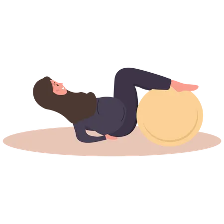 Fille faisant du yoga pendant la grossesse  Illustration