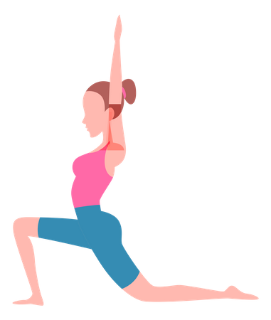 Fille faisant une pose de yoga  Illustration