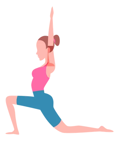 Fille faisant une pose de yoga  Illustration