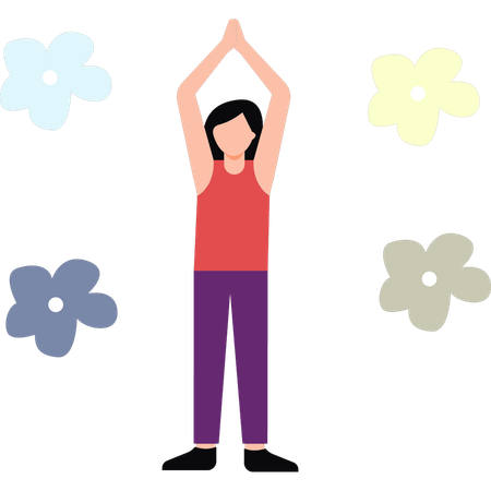 Fille faisant du yoga pour la forme physique  Illustration