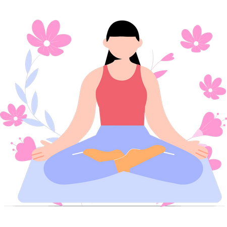 Fille faisant du yoga pour la paix  Illustration