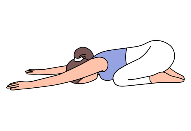 Fille faisant une pose de yoga pour enfants  Illustration