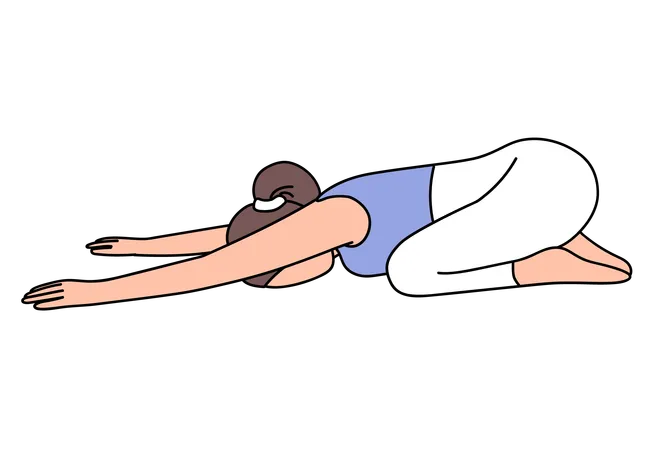 Fille faisant une pose de yoga pour enfants  Illustration