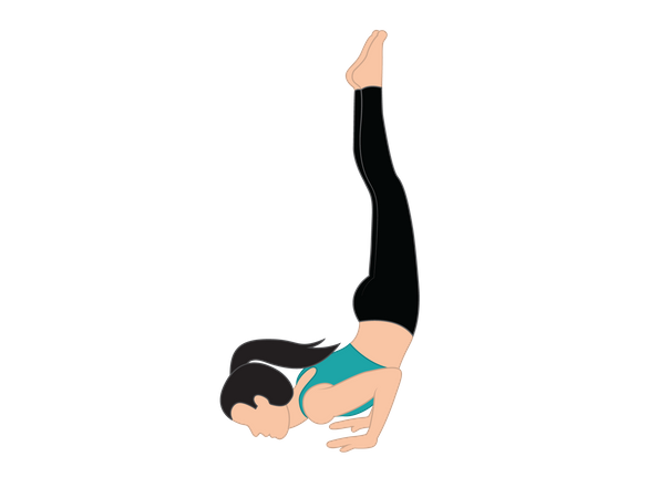 Fille faisant du yoga sur les épaules  Illustration