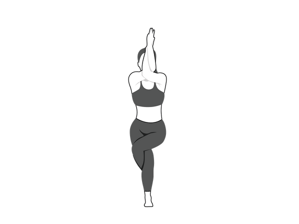 Fille faisant Garudasana  Illustration