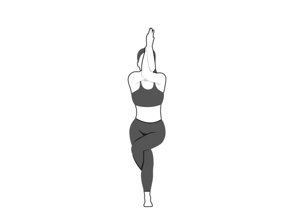 Fille faisant Garudasana  Illustration