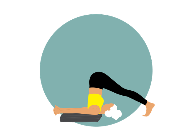 Fille faisant Halasana  Illustration