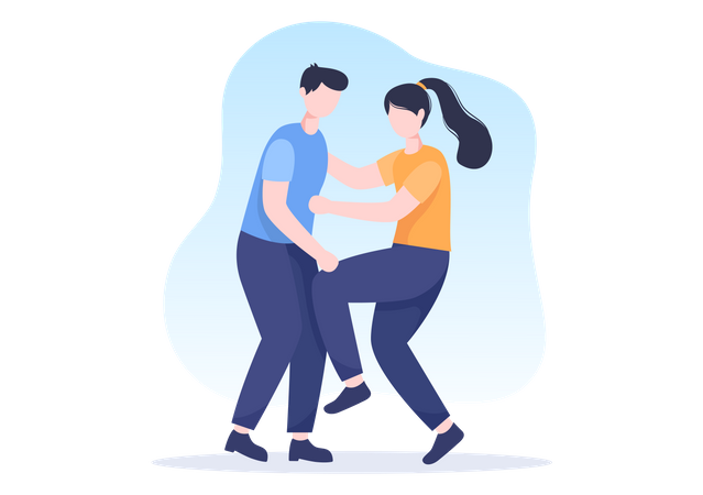 Fille faisant la pratique de lautodéfense  Illustration