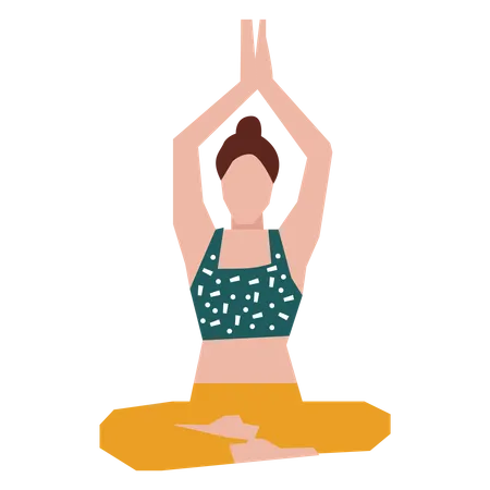 Fille faisant la pose de yoga lotus  Illustration