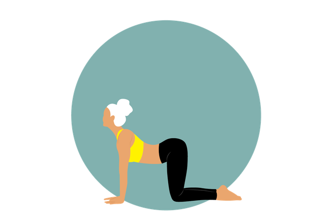 Fille faisant Marjaryasana-Bitilasana  Illustration