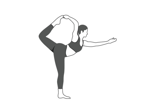 Fille faisant Natarajasana  Illustration