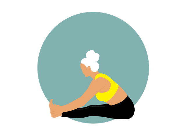 Fille faisant paschimottanasana  Illustration