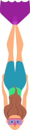 Fille faisant de la plongée sous-marine  Illustration