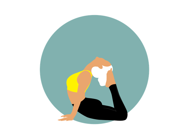 Fille faisant Poorna Bhujangasana  Illustration