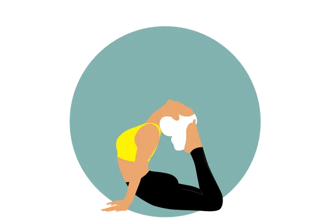 Fille faisant Poorna Bhujangasana  Illustration