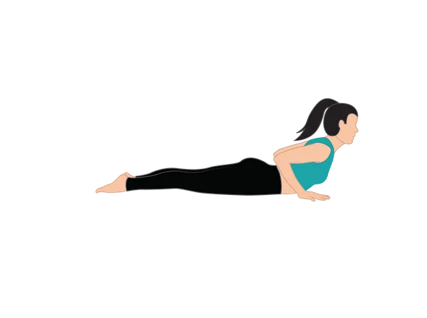 Fille faisant salamba bhujangasana  Illustration