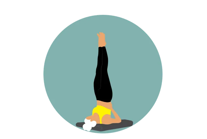 Fille faisant Sarvangasana  Illustration