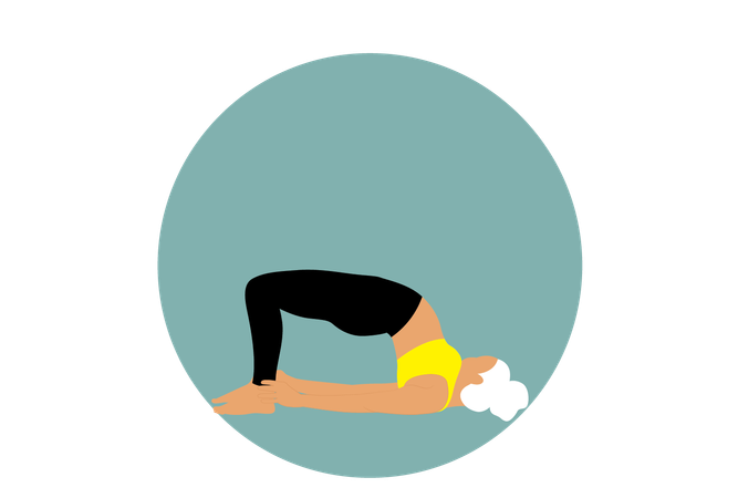 Fille faisant Setu Bandha Sarvangasana  Illustration