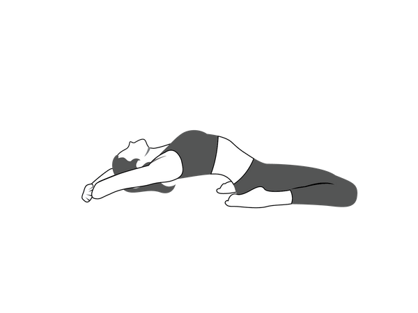 Fille faisant Supta Virasana  Illustration