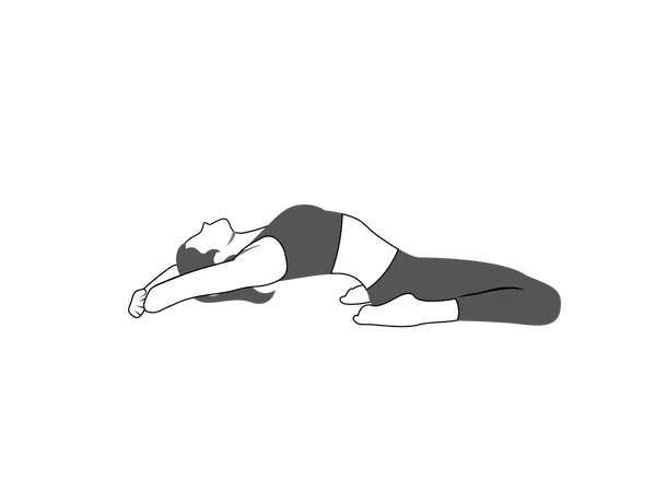 Fille faisant Supta Virasana  Illustration