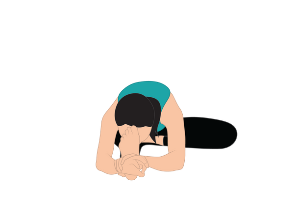 Fille faisant la moitié de paschimottanasana  Illustration