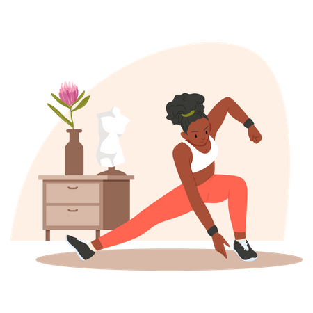 Fille faisant de l'exercice  Illustration