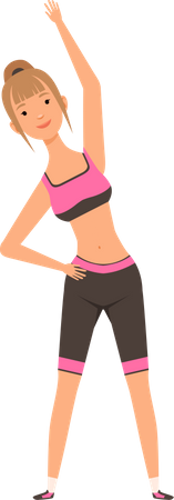 Fille faisant de l'exercice  Illustration