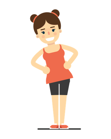 Fille faisant des exercices de fitness  Illustration