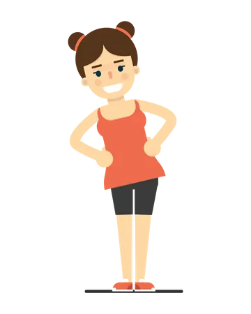 Fille faisant des exercices de fitness  Illustration