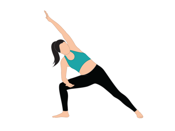 Fille faisant des exercices de fitness  Illustration