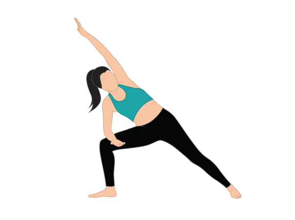 Fille faisant des exercices de fitness  Illustration