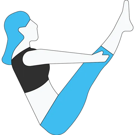 Fille faisant des exercices d'étirement des jambes  Illustration