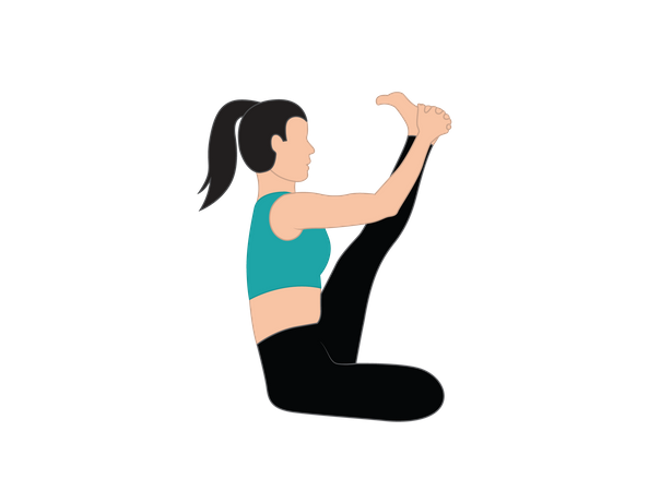 Fille faisant des exercices de yoga le matin  Illustration