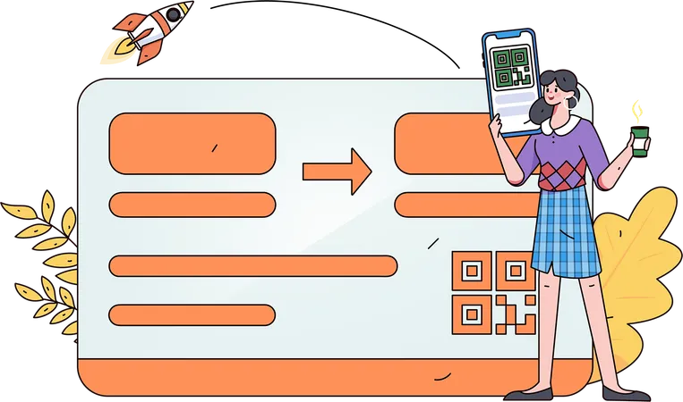 Fille effectuant un paiement par carte pour un service de taxi  Illustration