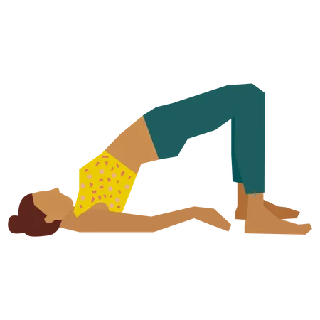 Fille faisant la pose de yoga de pont  Illustration