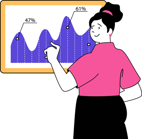 Fille faisant une analyse de programmation  Illustration