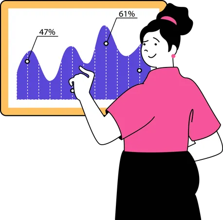 Fille faisant une analyse de programmation  Illustration