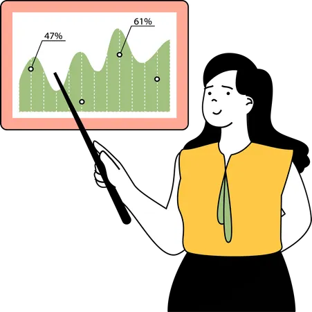 Fille faisant une analyse marketing  Illustration