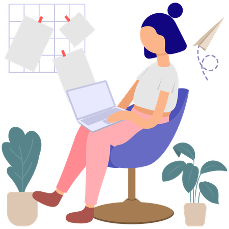 Fille faisant une gestion efficace du temps  Illustration
