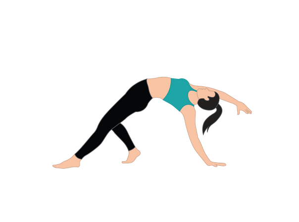 Fille faisant une jambe chakrasana  Illustration