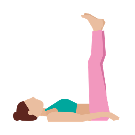 Fille faisant la pose de yoga de levée de jambe  Illustration