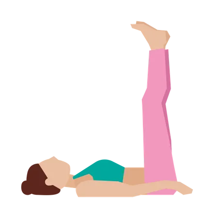 Fille faisant la pose de yoga de levée de jambe  Illustration