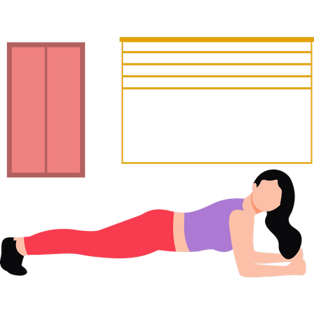 Fille faisant des exercices de planche de bras  Illustration