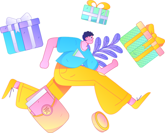 Fille faisant une promotion à prix réduit  Illustration