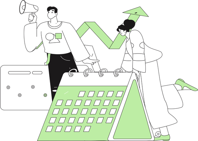 Fille faisant une réunion en ligne  Illustration