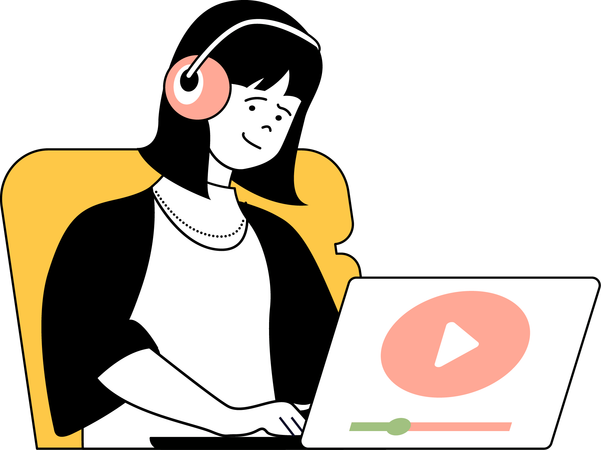 Fille faisant du marketing vidéo  Illustration