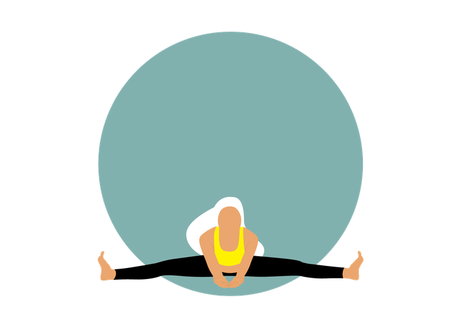 Fille faisant Upavistha Konasana  Illustration