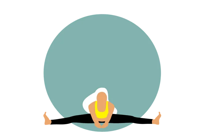 Fille faisant Upavistha Konasana  Illustration