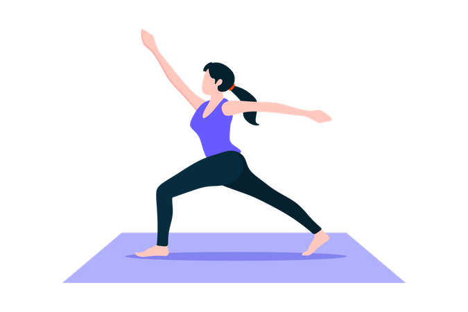 Fille faisant une pose de yoga  Illustration