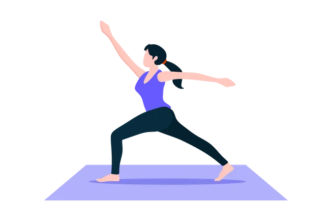 Fille faisant une pose de yoga  Illustration